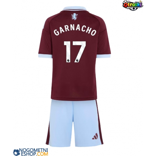 Otroški Nogometni dresi Aston Villa Alejandro Garnacho #17 Domači 2026-27 Kratek Rokav (+ Kratke hlače)
